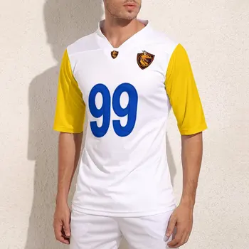 Изготовленный на заказ Лос-Анджелес № 99 Белая Футболка для регби Ретро Команда Настраивает Футбольные майки Колледж Мужская рубашка для регби