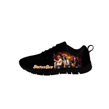 Кроссовки рок-группы Status Quo с низким берцем, мужская Женская повседневная обувь для подростков, парусиновая обувь для бега, легкая обувь с 3D принтом.