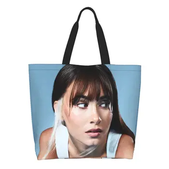 Сумки-тоут Aitana для продуктовых покупок, женские сумки-тоут на заказ Испанской певицы, холщовые сумки через плечо, сумки большой вместимости