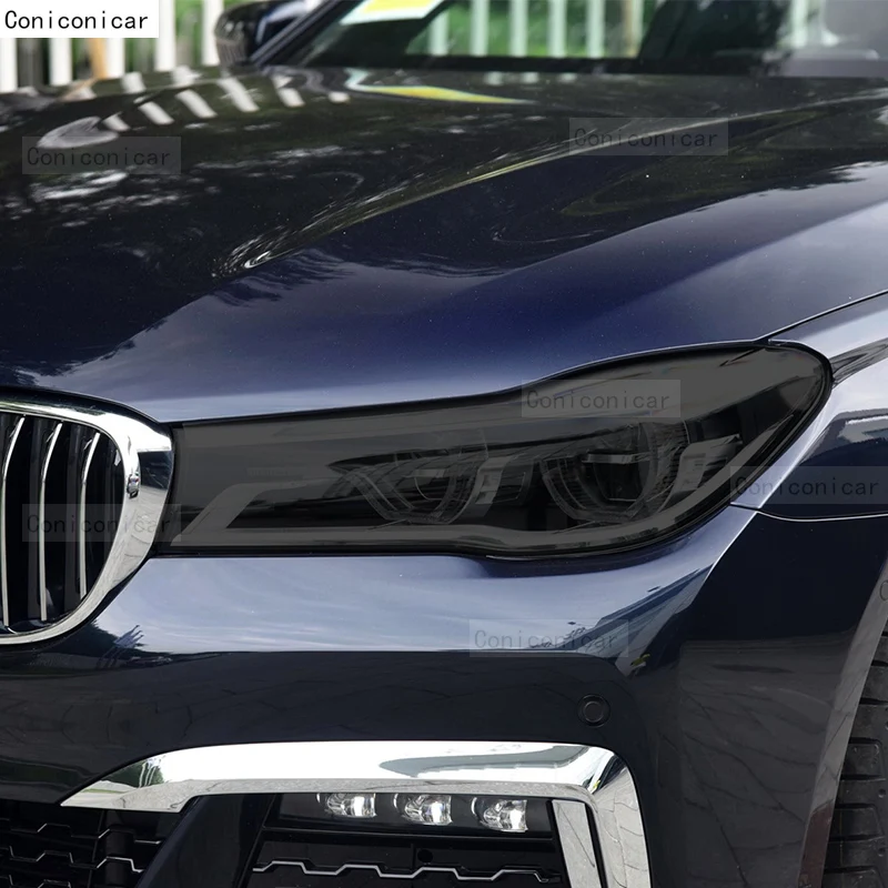 Для BMW 7 серии 2016-2018 G11 G12, оттенок автомобильных фар, Дымчато-черная защитная пленка, Прозрачная наклейка из ТПУ, аксессуары 2P 3