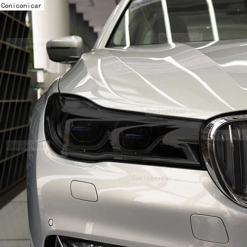 Для BMW 7 серии 2016-2018 G11 G12, оттенок автомобильных фар, Дымчато-черная защитная пленка, Прозрачная наклейка из ТПУ, аксессуары 2P 5