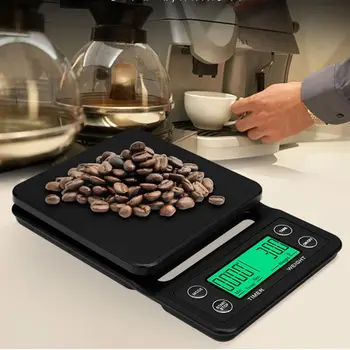 Переносные цифровые весы для капельного приготовления кофе весом 3 кг/5 кг с таймером, ЖК-электронные кухонные весы, 0,1 г, оптом и в розницу