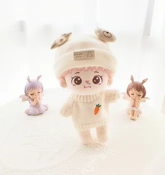 Для кукольной одежды Korea Kpop EXO 20 см, милый вязаный свитер, шапка, костюм морковного медведя, мягкие игрушки, куклы, плюш для кукол-кумиров, подарок