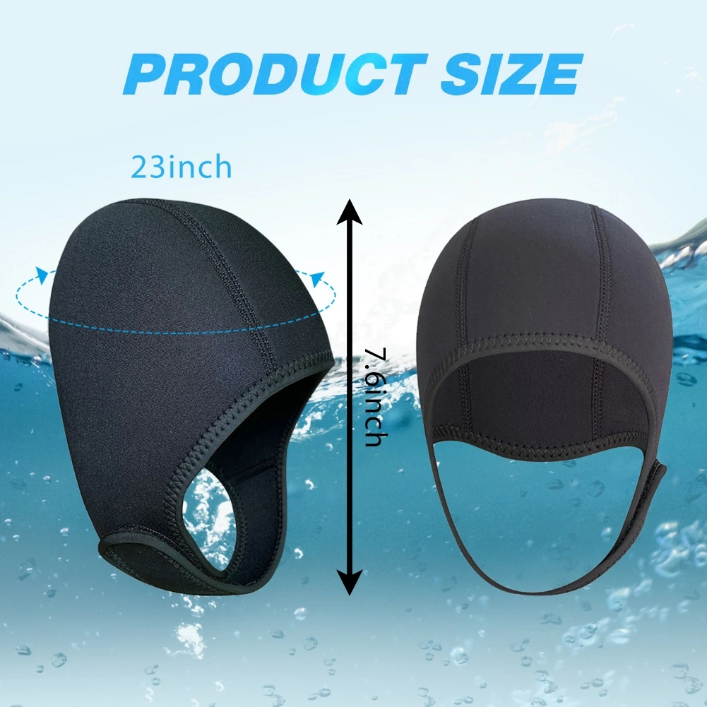 Неопреновые шапочки для дайвинга 2,5 мм, защита для плавания, защитные ушные колпачки, шляпы с плечевым снаряжением для подводного плавания, капюшон шляпы, крышка для шеи 2