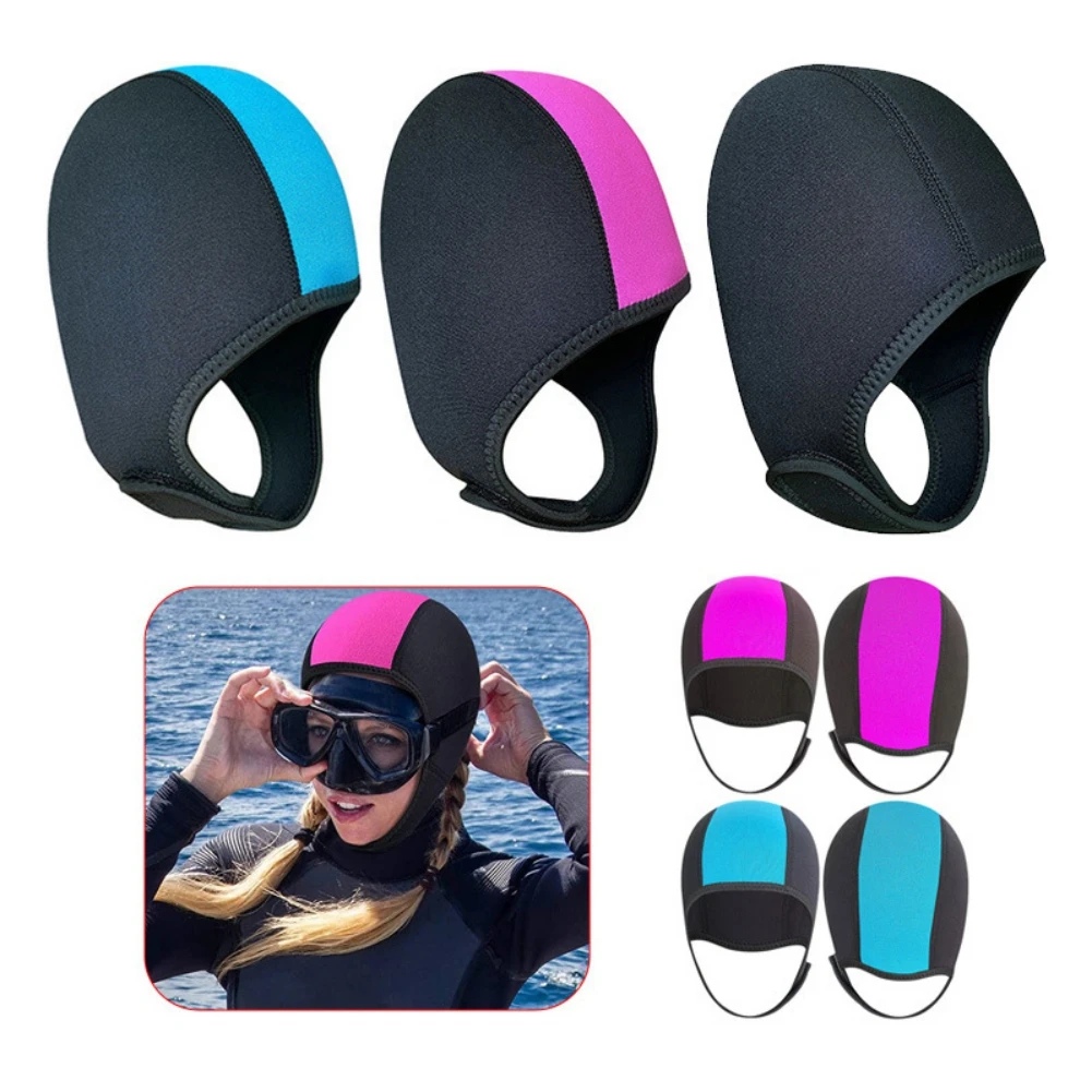 Неопреновые шапочки для дайвинга 2,5 мм, защита для плавания, защитные ушные колпачки, шляпы с плечевым снаряжением для подводного плавания, капюшон шляпы, крышка для шеи 5