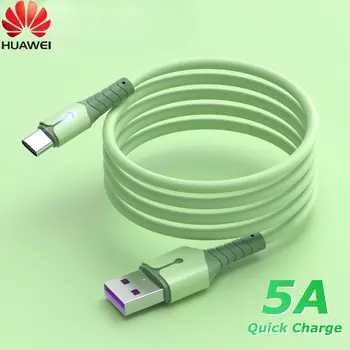 Кабель для сверхбыстрой зарядки Huawei 5A из жидкого силикона, кабель Micro USB Type C для Samsung, кабель для зарядки Xiaomi One Plus, кабель для передачи данных