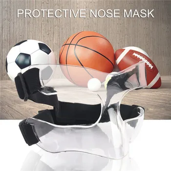 Спортивный шлем для носа, Прозрачная баскетбольная маска, щиток для лица, Защитная маска, Регулируемый эластичный ремешок, Снаряжение для защиты от столкновений