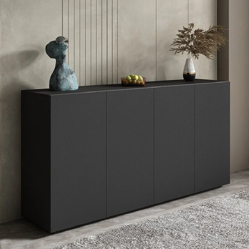 Скандинавский легкий роскошный шкафчик для гостиной большой емкости, домашний у стены, черный итальянский минималистичный буфет 0