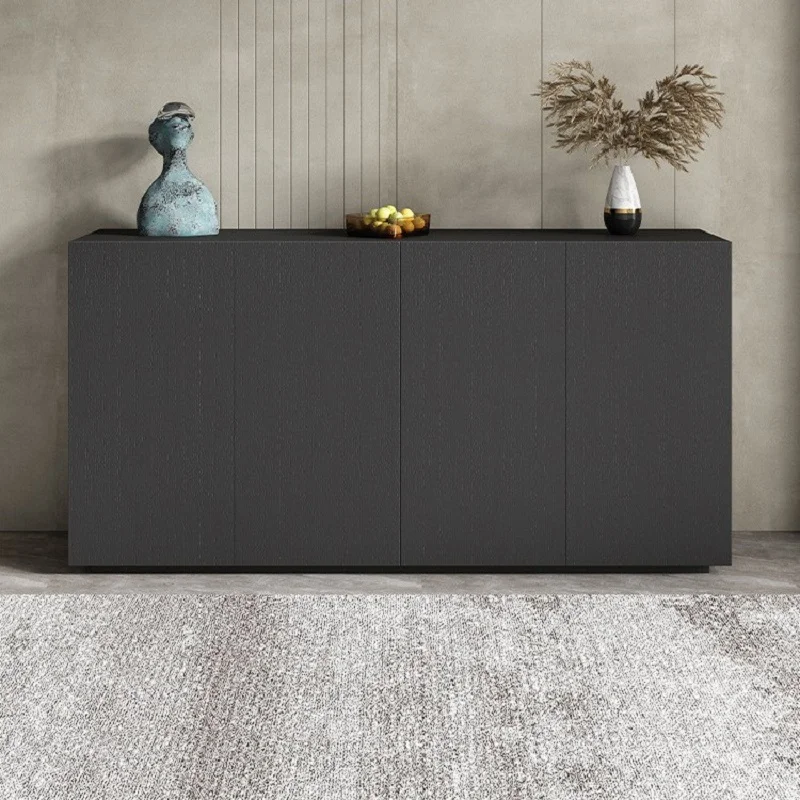 Скандинавский легкий роскошный шкафчик для гостиной большой емкости, домашний у стены, черный итальянский минималистичный буфет 2