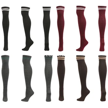 Компрессионные носки Medias, Длинные носки в черно-белую полоску, женские Велеты Выше колена, Чулки до бедра, Костюмы для косплея в стиле Лолиты для девочек