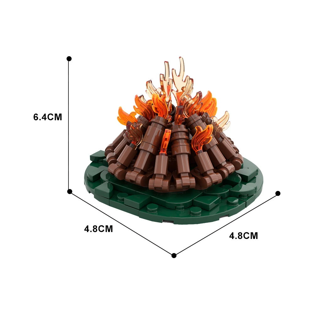 Gobricks MOC Idea Campfire-Классический набор деревянных строительных блоков для празднования фестиваля, Обучающие игрушки-головоломки из пламени для детей 5