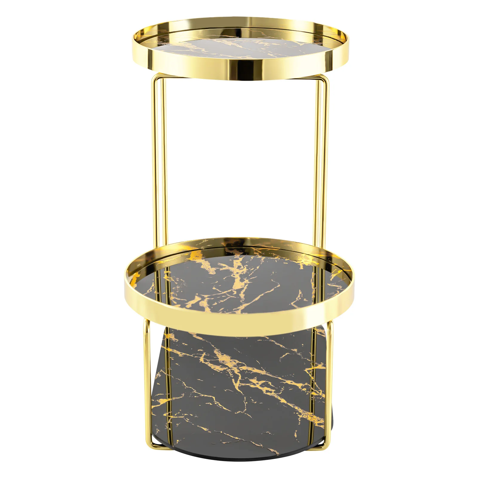 Столешница-органайзер для ванной комнаты из черного золота, органайзер для макияжа, 3-уровневый туалетный столик для хранения косметики 5