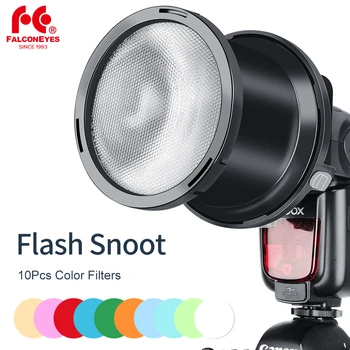 Falconeyes SGA-BOS 10 шт. Цветные фильтры со вспышкой Speedlite с фокусировкой Snoot для Canon Nikon Sony Godox Speedlite
