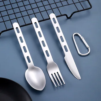 Легкий нож из нержавеющей стали, Вилка, Ложка, Набор посуды в западном стиле, Походная Портативная посуда из трех частей