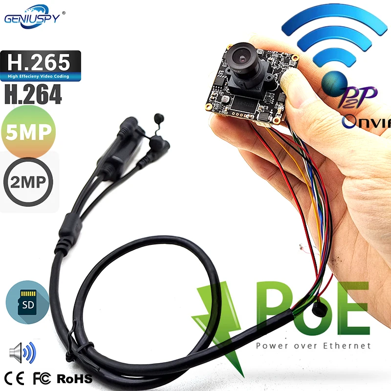 1080P 5MP 2MP POE Wifi Беспроводной Ipc Модуль Imx307 imx335 Веб-Камера Camhi С Обнаружением Движения Камера Безопасности Со Звуком и Слотом для Карт TF 0