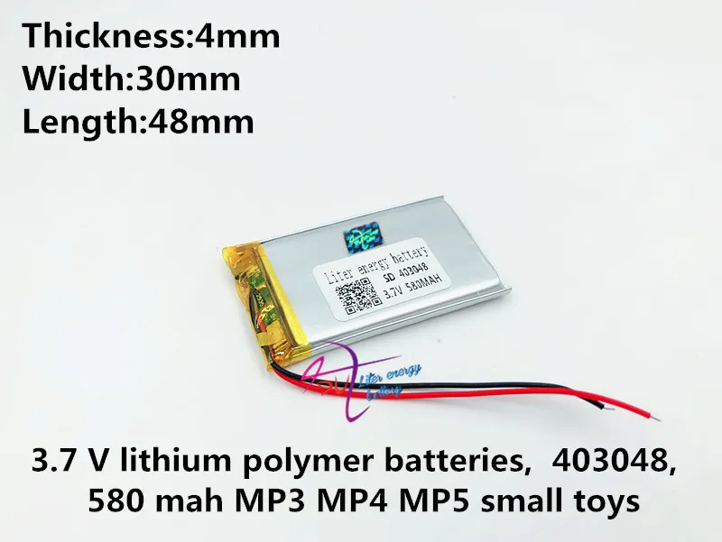 (10 шт./лот) 043048 литий-ионный полимерный аккумулятор емкостью 580 мАч Качество товара от органа сертификации CE FCC ROHS 0
