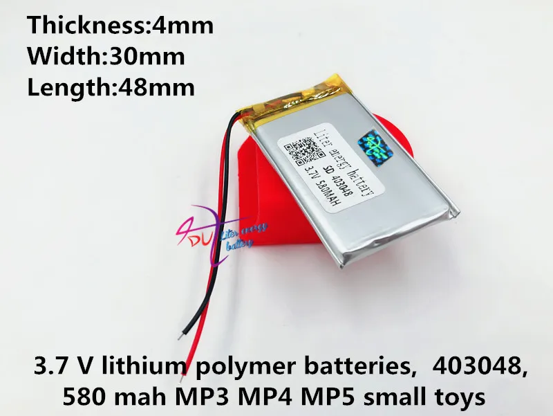 (10 шт./лот) 043048 литий-ионный полимерный аккумулятор емкостью 580 мАч Качество товара от органа сертификации CE FCC ROHS 1