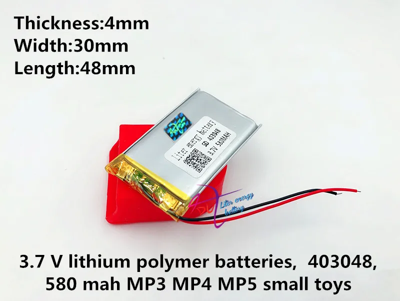 (10 шт./лот) 043048 литий-ионный полимерный аккумулятор емкостью 580 мАч Качество товара от органа сертификации CE FCC ROHS 2