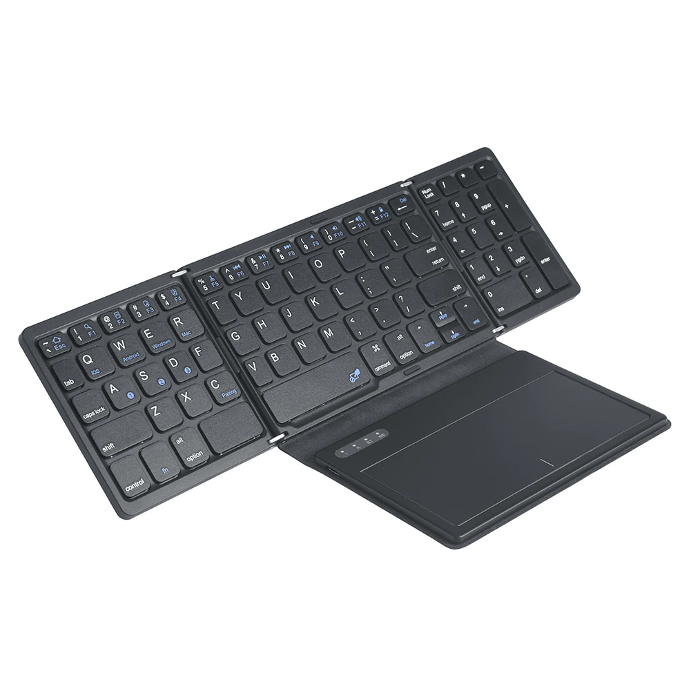 Складная клавиатура с тачпадом Портативная клавиатура для планшета Кожаный чехол пылезащитный Bluetooth-совместимый для универсального планшетного телефона 0