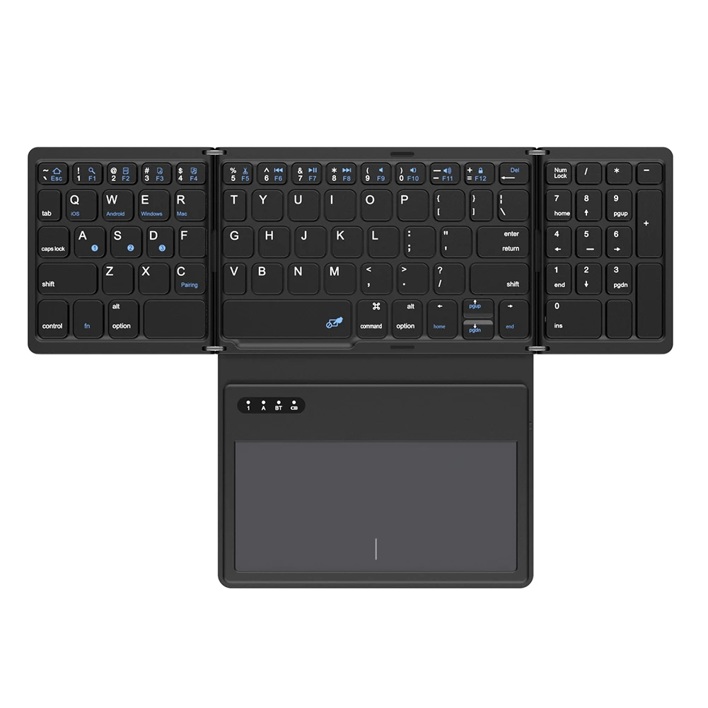 Складная клавиатура с тачпадом Портативная клавиатура для планшета Кожаный чехол пылезащитный Bluetooth-совместимый для универсального планшетного телефона 1