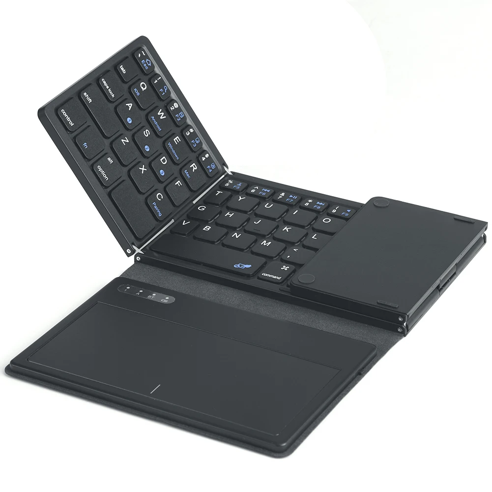 Складная клавиатура с тачпадом Портативная клавиатура для планшета Кожаный чехол пылезащитный Bluetooth-совместимый для универсального планшетного телефона 2
