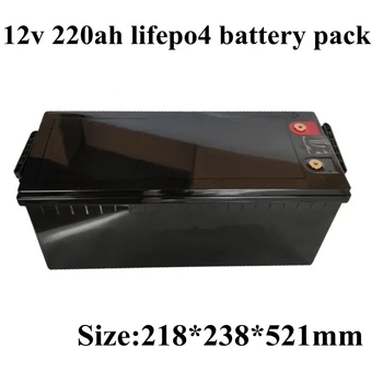 Водонепроницаемый Lifepo4 12 В 220AH Lifepo4 Батарея 100A BMS 4S 12,8 В для 1200 Вт Инвертор Солнечной Энергии Караван Холодильник + 10A Заряд