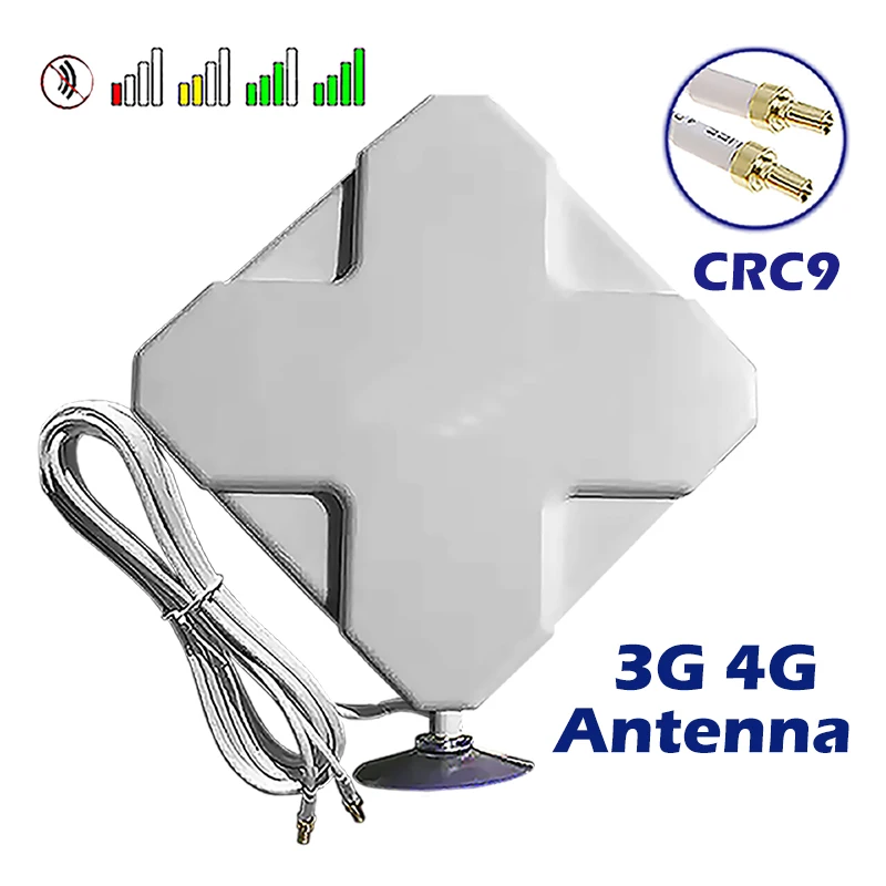 Антенна 4G LTE CRC9 Connect С Высоким Коэффициентом Усиления 35dBi MIMO Dual Head С Присоской Для Усилителя Сигнала Booster Extender Router Netgear 0