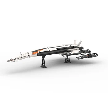 MOC Mass Effected 2 Normandy SR-2 Космический корабль, истребитель, набор строительных блоков, игровой дирижабль, Звездолет, Кирпичная игрушка, Подарок детям на День рождения