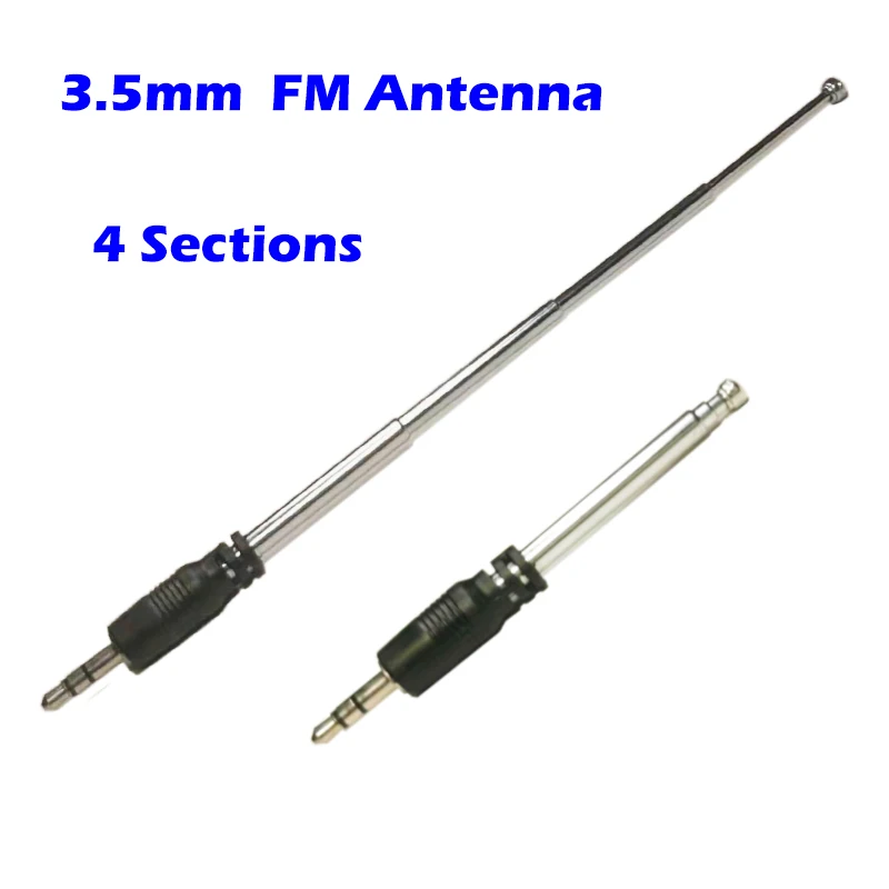3,5 мм FM-Радиоантенна 4 Секции Антенна из нержавеющей стали для автомобиля Электрическая Игрушка Мобильный телефон Mp3 Bluetooth Аудио Макс Приемник 0