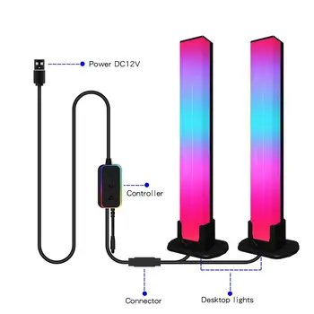 RGB Smart LED Light Bar Bluetooth Фон рабочего стола Атмосферные огни; usic Синхронизация ТВ Настенная Компьютерная игра Спальня Ночник