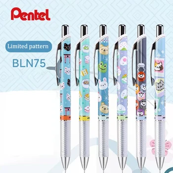 1шт Япония Pentel Гелевая Ручка Kawaii Pixel Limited BLN75 Быстросохнущая Черная Ручка Большой Емкости 0,5 мм Школьные Принадлежности Офисные Канцелярские Принадлежности