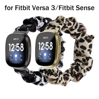 Женский Ремешок для Смарт-часов Fitbit Versa 3 4 и Sense 2, Ремешок для Смарт-часов Fitbit Sense, Аксессуары для Браслетов, Леопардовая Резинка Для Волос