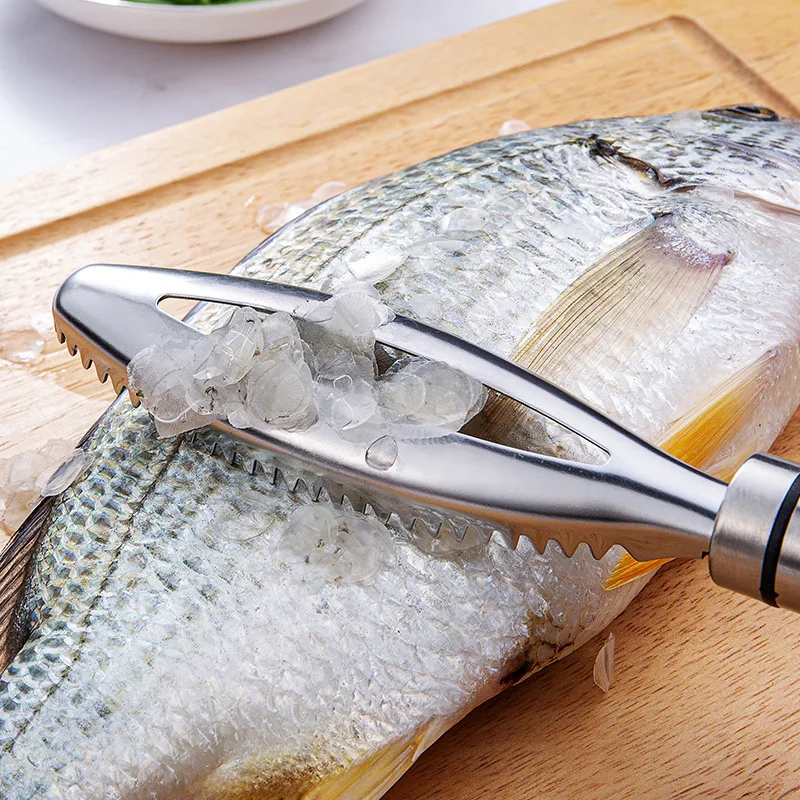 Эффективное соскабливание рыбьей чешуи, Скребок из нержавеющей стали для инструментов для чистки рыбы, быстро извлекаемый нож для чистки рыбы, кухонные инструменты 1