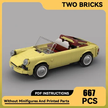MOC Building Block Classics Yellow Vintage Convertible Model Technology Bricks DIY Assembly Vehicle Toys Детские праздничные подарки