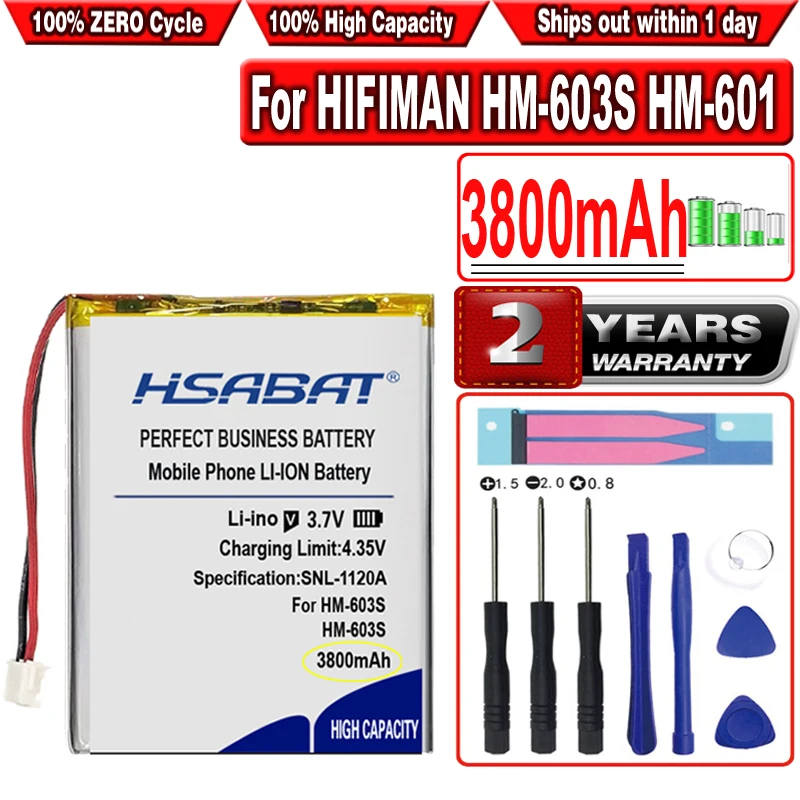 Батарея HSABAT 3800 мАч для HIFIMAN HM-603S HM-601 ТОНКИЙ Динамик HM-602 Литий-Полимерный Аккумуляторный Блок для замены 0