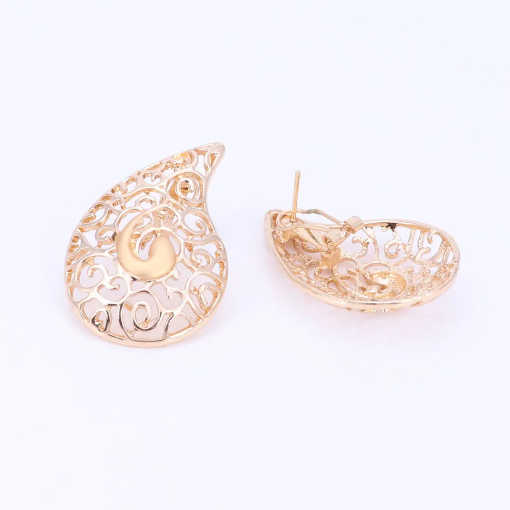 Модное эффектное ожерелье золотого цвета, посеребренные женские комплекты украшений в стиле бохо с серьгами для свадьбы 5