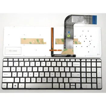 Новая клавиатура для ноутбука HP Envy 15-K016NR 15-K019NR 15-K020US 15-K058CA 15-K073CA Серебристого цвета Без рамки и с подсветкой