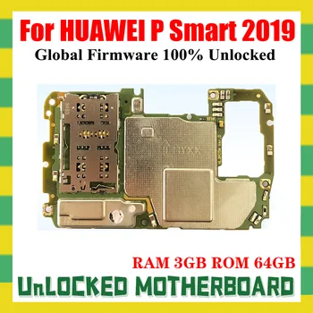 Оригинальная материнская плата для Huawei P Smart 2019, логическая плата 64 ГБ с полноценной чиповой системой Android, ПОЛНОСТЬЮ ПРОТЕСТИРОВАНА