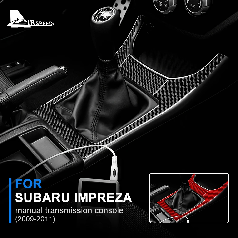 Наклейка из углеродного волокна для Subaru Impreza 2009 2010 2011 Вставка рычага переключения передач автомобиля Крышка панели консоли Аксессуары для внутренней отделки 0