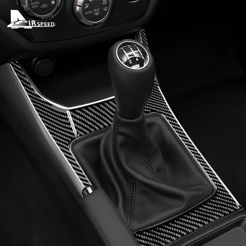 Наклейка из углеродного волокна для Subaru Impreza 2009 2010 2011 Вставка рычага переключения передач автомобиля Крышка панели консоли Аксессуары для внутренней отделки 3