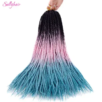 Sallyhair 24 дюйма 20 Прядей Цвет Омбре Сенегал Твист Косы Наращивание Волос Высокотемпературное Синтетическое Плетение Волос Крючком