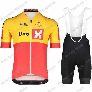 2023 UNO-X Велосипедная одежда, Летний Трикотажный комплект, мужские рубашки для шоссейных велосипедов, костюм с короткими рукавами, велосипедные шорты-нагрудники