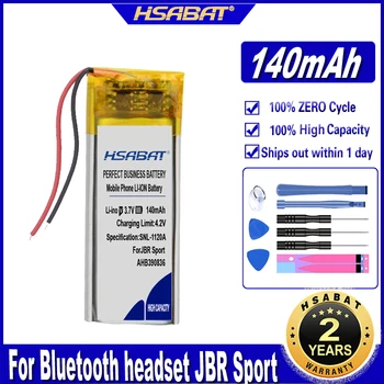 Аккумулятор HSABAT AHB390836 140 мАч для гарнитуры JBR Sport Stereo Wireless Plus Voyager Legend HS-11 CPL-556 390836