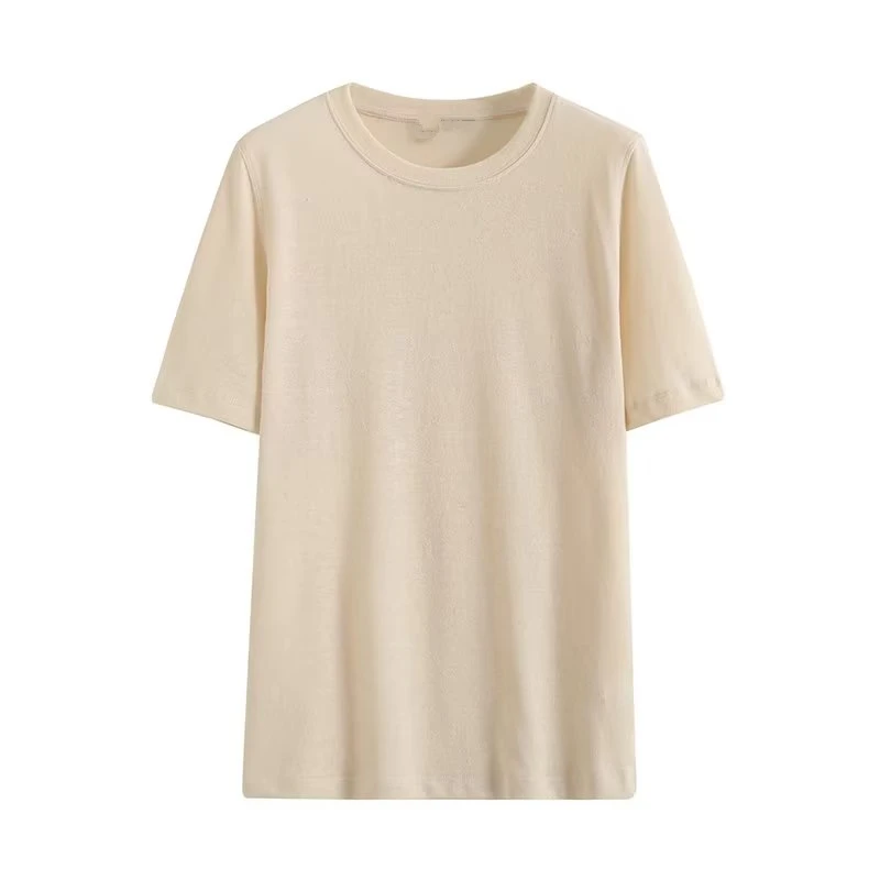 Maxdutti Летние японские однотонные простые футболки, женские базовые футболки с круглым вырезом, модные женские льняные повседневные топы 0