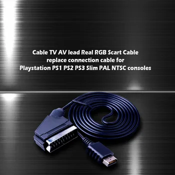 Настоящий Кабель RGB Scart Заменит Соединительный Кабель TV AV для Тонкой Консоли Sony Playstation PS1 PS2 PS3