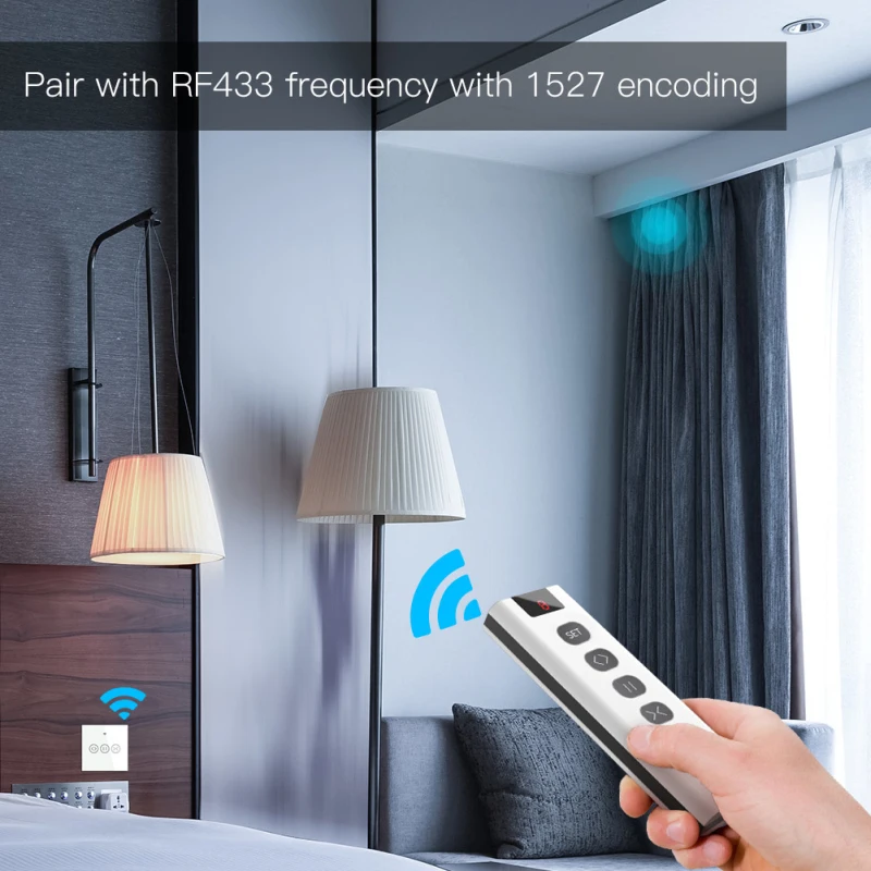 Tuya Smart Life WiFi RF433 Выключатель жалюзи с дистанционным управлением для электрических рольставен Солнцезащитный крем Google Home Alexa Умный дом 3