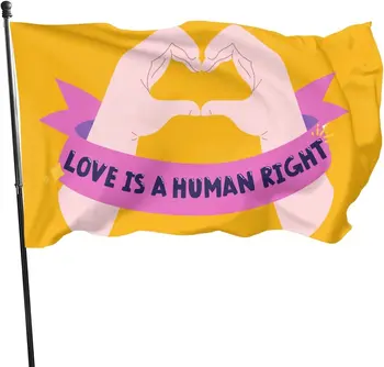 Любовь-это право человека, гордость, флаг ЛГБТ, вечеринка премиум-класса, украшение для дома, семья, женщины, мужчины, Полиэстер с латунной петлицей