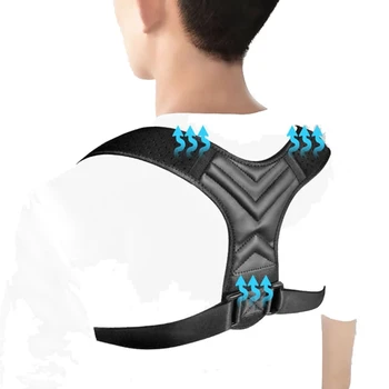 Корректор осанки для спины для мужчин и женщин, регулируемый пояс для поддержки верхней части спины под ключицы для поддержки шеи и плеча