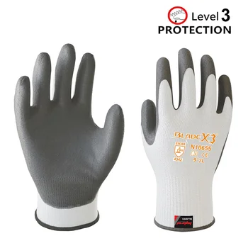 3 пары белых рабочих перчаток, устойчивых к порезам, рабочих перчаток для работы со стеклом HPPE Anti Cut Safety Защитные перчатки EN388 4342B