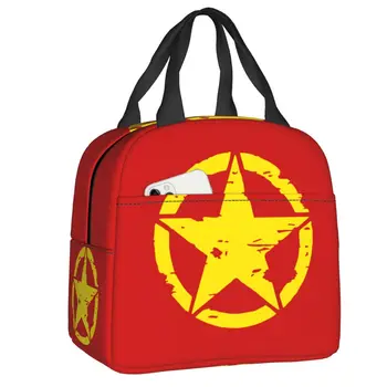 Американская тактическая военная звезда, изолированная сумка для ланча для женщин, портативный кулер, термальный ланч-бокс, Сумки для работы, школы, пикника